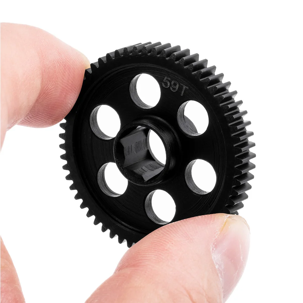 YEAHRUN RC Car Black Steel Spur Gear 44T/48T/59T 0.5M Main Gears for 1/18 Granite Grom Typhon Grom 1/14 Mini Mojave Grom 2S