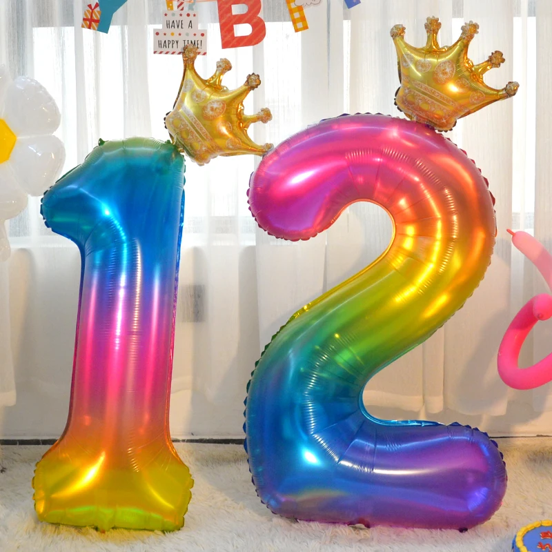 40inch Number Aluminum Foil Balloons 0 1 2 3 4 5 6 7 8 9 Years Old Balloons Child Adult Birthday Wedding Decor Party Supplies