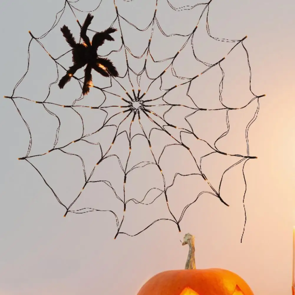 

Halloween Spider Web Lights Remote Control Spider Web Lights for Halloween Decorations with Multiple Modes Waterproof Net for A