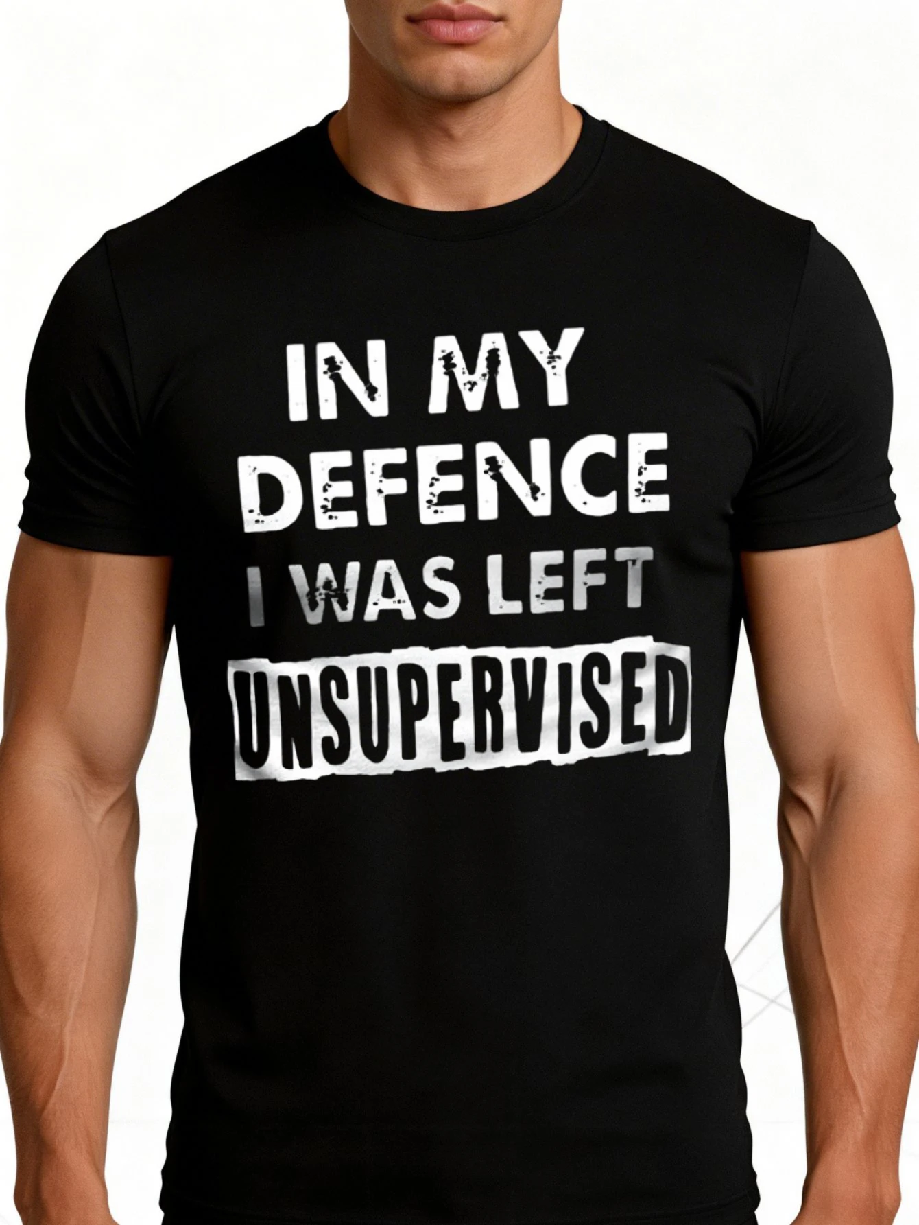Casual Style Men's T-Shirt with Humorous Text 