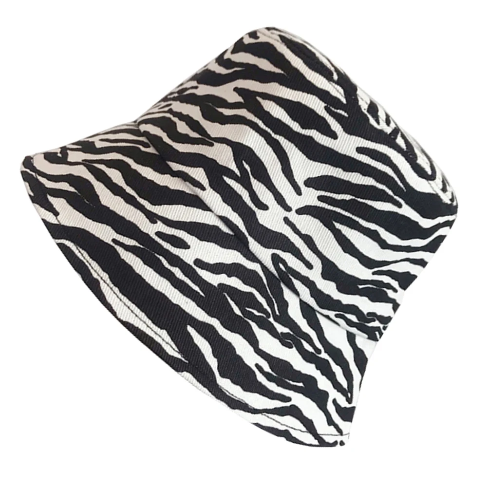 

Stripe Zebra Bucket Hat Miss Hats Huge Sun Polyester for Women UV Protection Fisherman