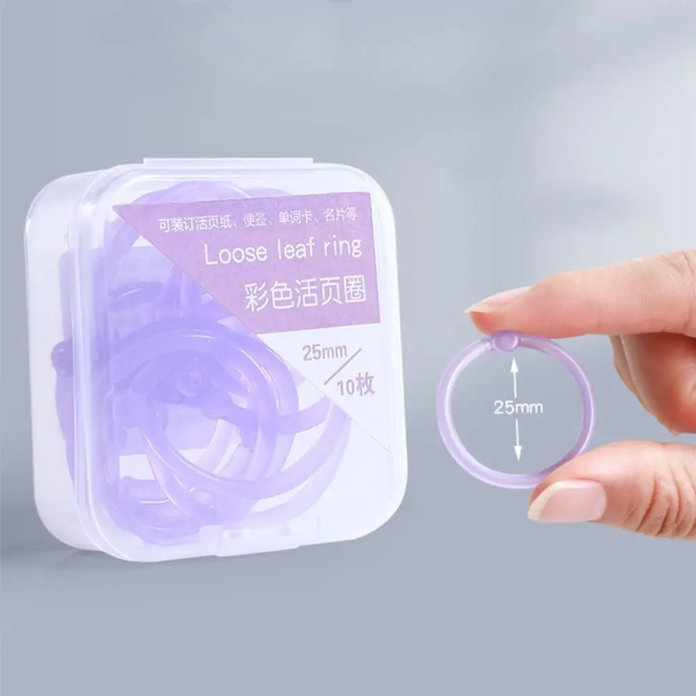 Creative DIY Binder Ring 15/20/25mm Plastic Loose Leaf Paper Fixing Clip Multi-Function Loose-leaf Book Hoops School Office view 5