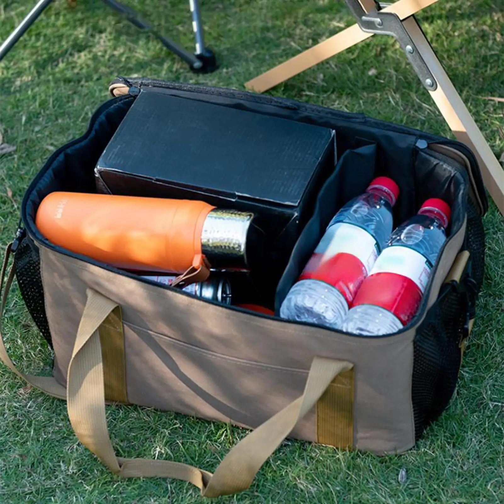 

Camping Organizer Bag Outdoor Stove Carry Tote 23L Compartment Cookware Carrying Storage Bag For Travel Dormitory Bedroom