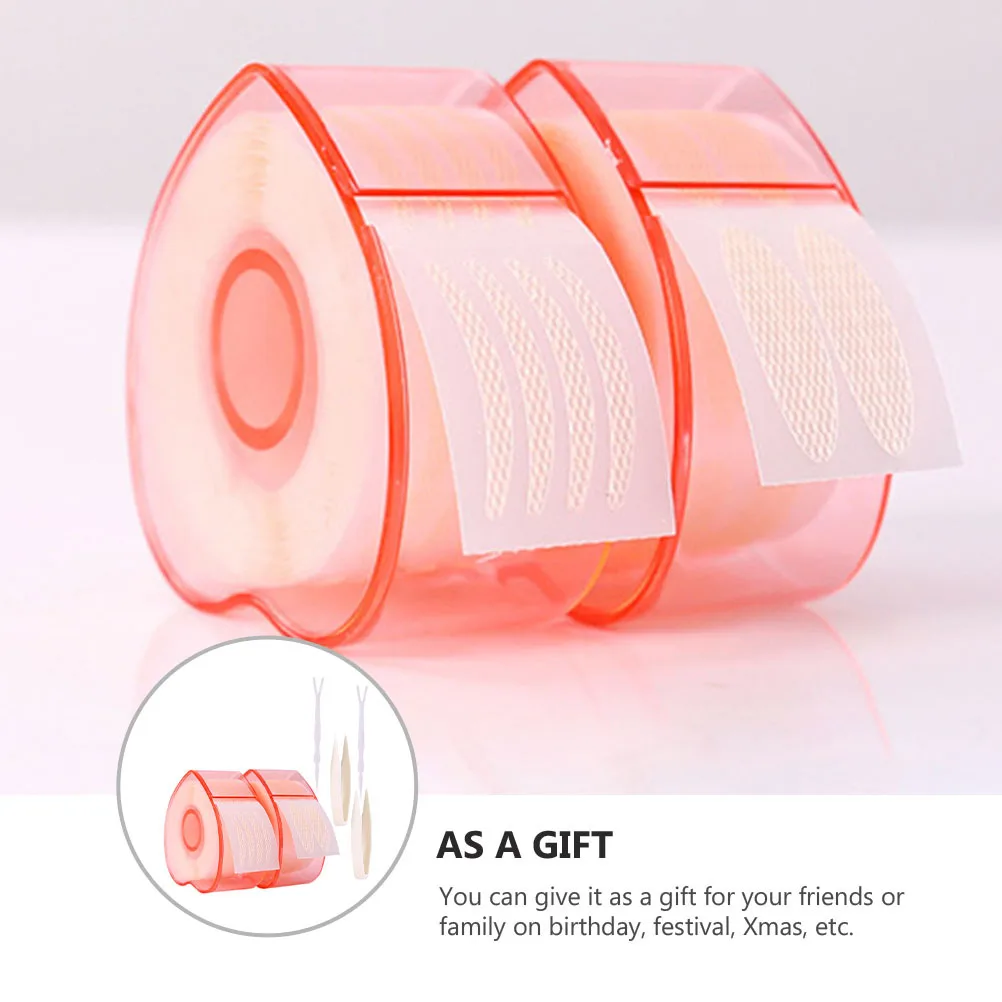 2 Rolls Heart Design Double Eyelid Sticker Tape for Women Eye Lift Adhesive Strip with Application Tools Set Eyelid Sticker