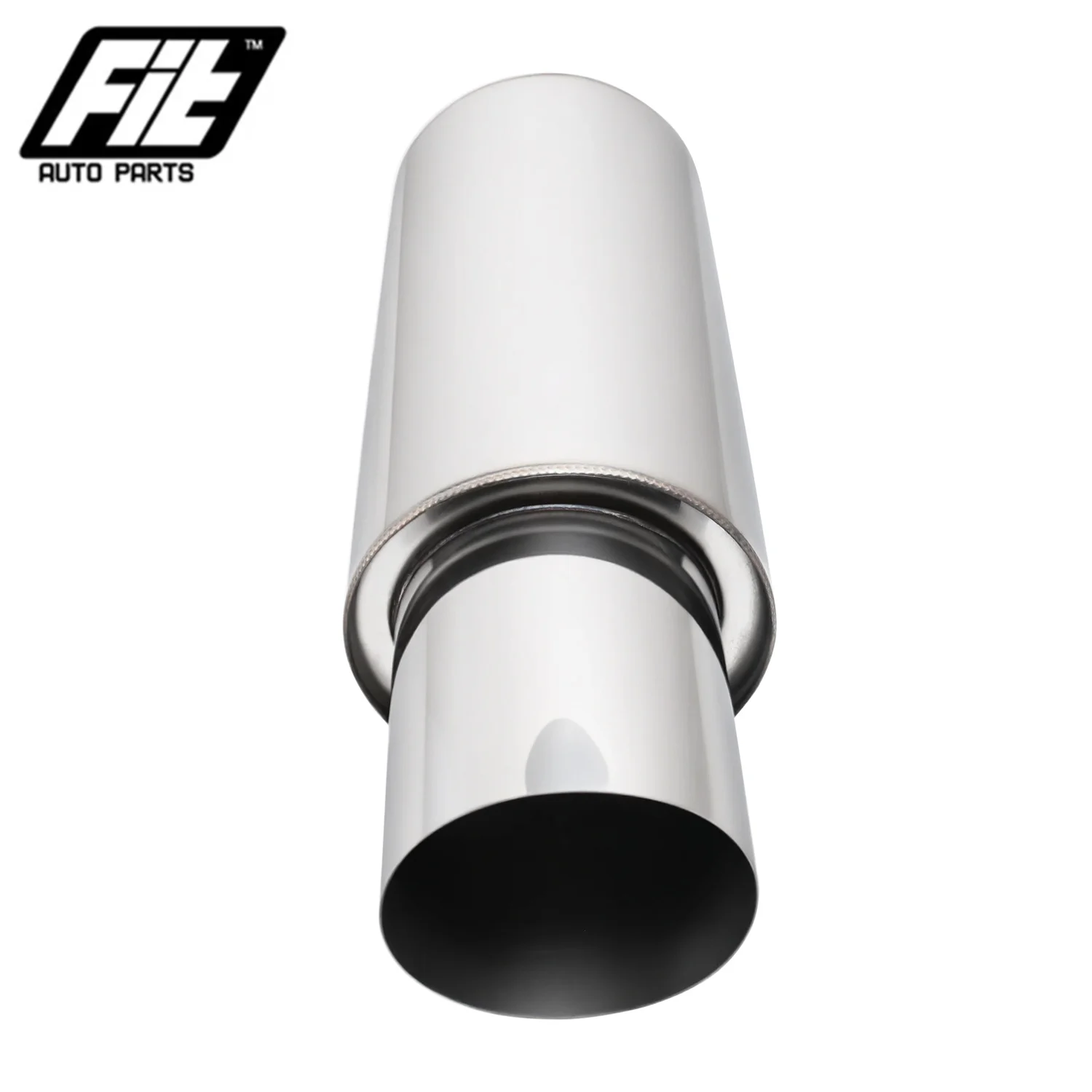 Stainless Steel Rear Muffler On The Car High Flow Racing Muffler Noisy Sound Exhaust Pipe