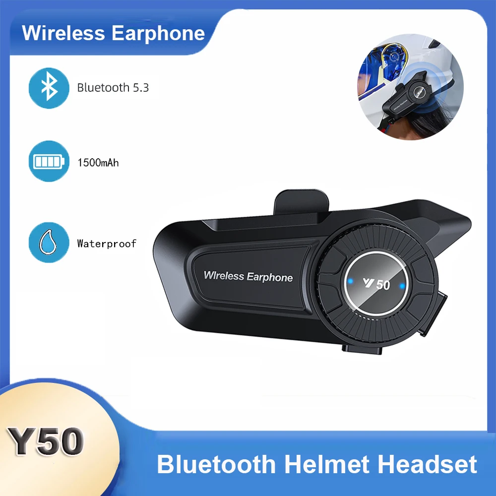 

Bluetooth Motorcycle Helmet Wireless Headset BT 5.3 Helmet Headset Voice Assistant Moto Earphone Motorbike Headphone 1500mAh