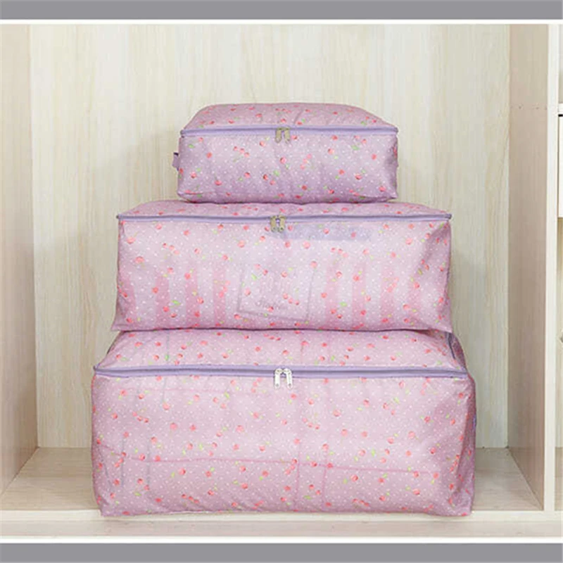 Oxford Cloth Clothes Quilt Storage Bag With Zipper Large-capacity Bedding Sundries Organizer Bag Home Dust-proof Storage Bag