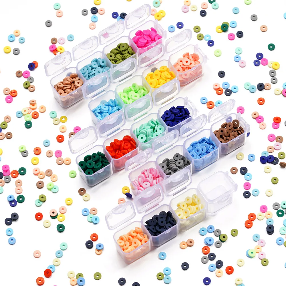 350Pcs Multi Colored Soft Ceramic Pad Beads Loose Round Pieces, Soft Ceramic Thin Sheets, DIY Jewelry Bead Accessories Wholesale