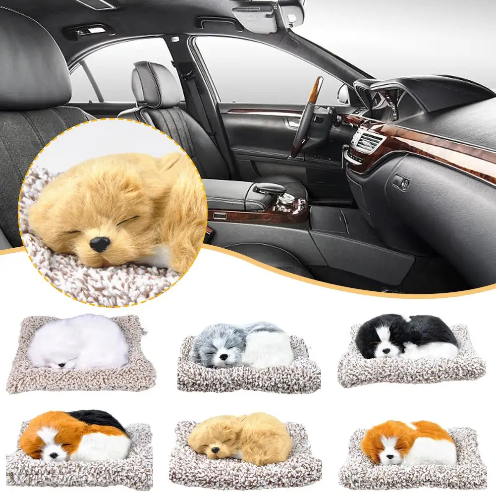 Cute Plush Toys Simulated Dog Car Ornaments Bamboo Charcoal Bags Soft Stuffed Dolls For Children Gifts Car Interior Decorat F7Q5