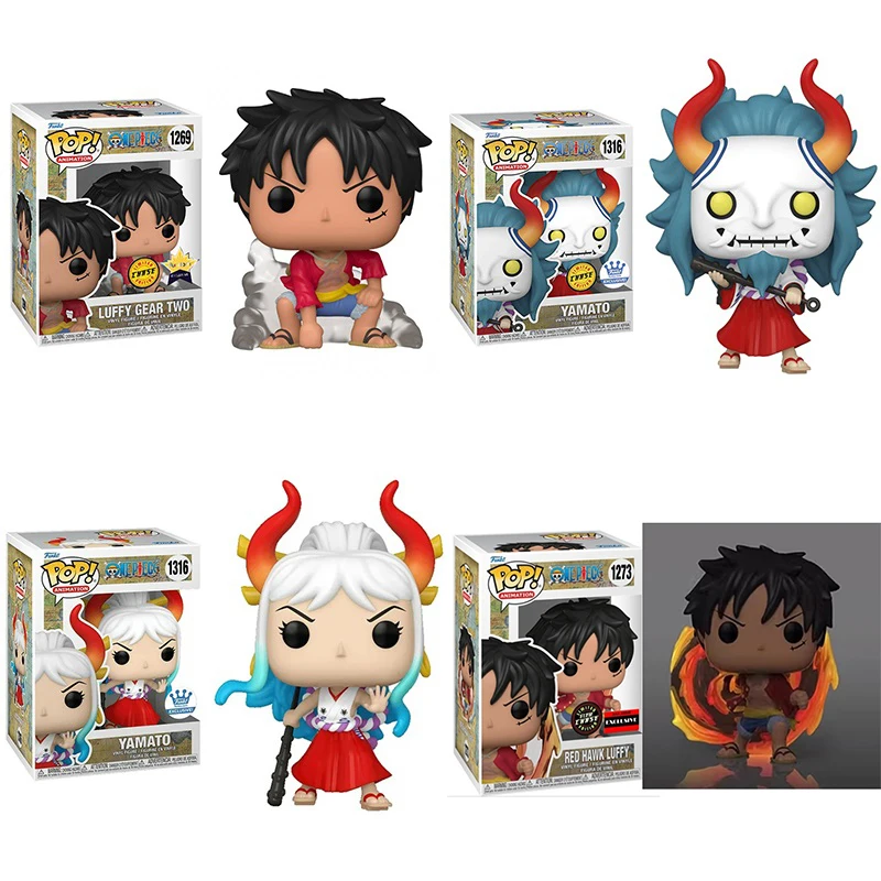 Funko POP One Piece Yamato 1316 # Halcón Rojo Luffy 1273 # Luffy Gear Dos 1269 # Samurai Brook 1129 # ZORO(ENMA) 1288 # Regalos de juguetes modelo