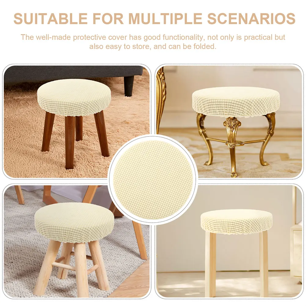 

2Pcs Round Cover Polyester Removable Stretchable Dining Chair Protector Household Restaurant Chair Protector Hotel Bar