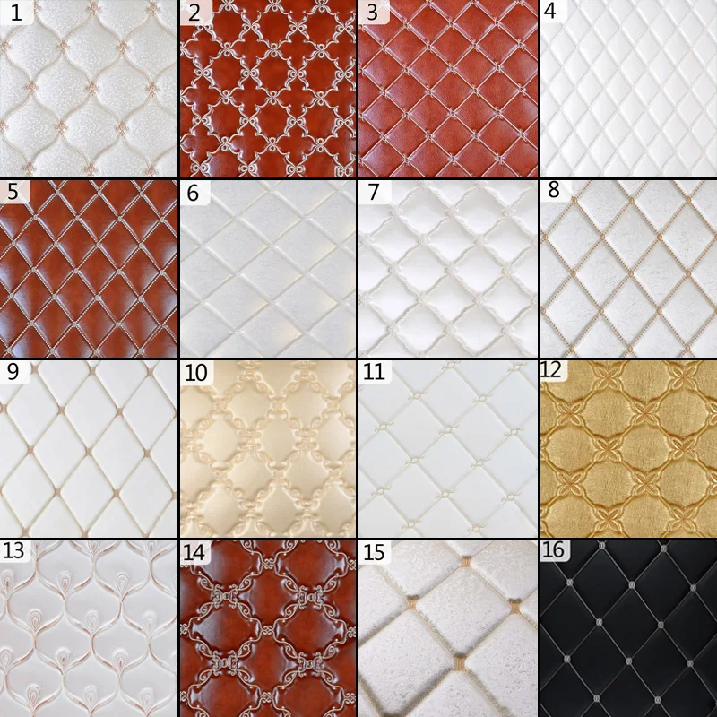 100*138cm Chic Embroidery Faux Leather Sponge Synthetic PU Leather Fabric For DIY Bag Background Wall Sofa Car Upholstery Decor