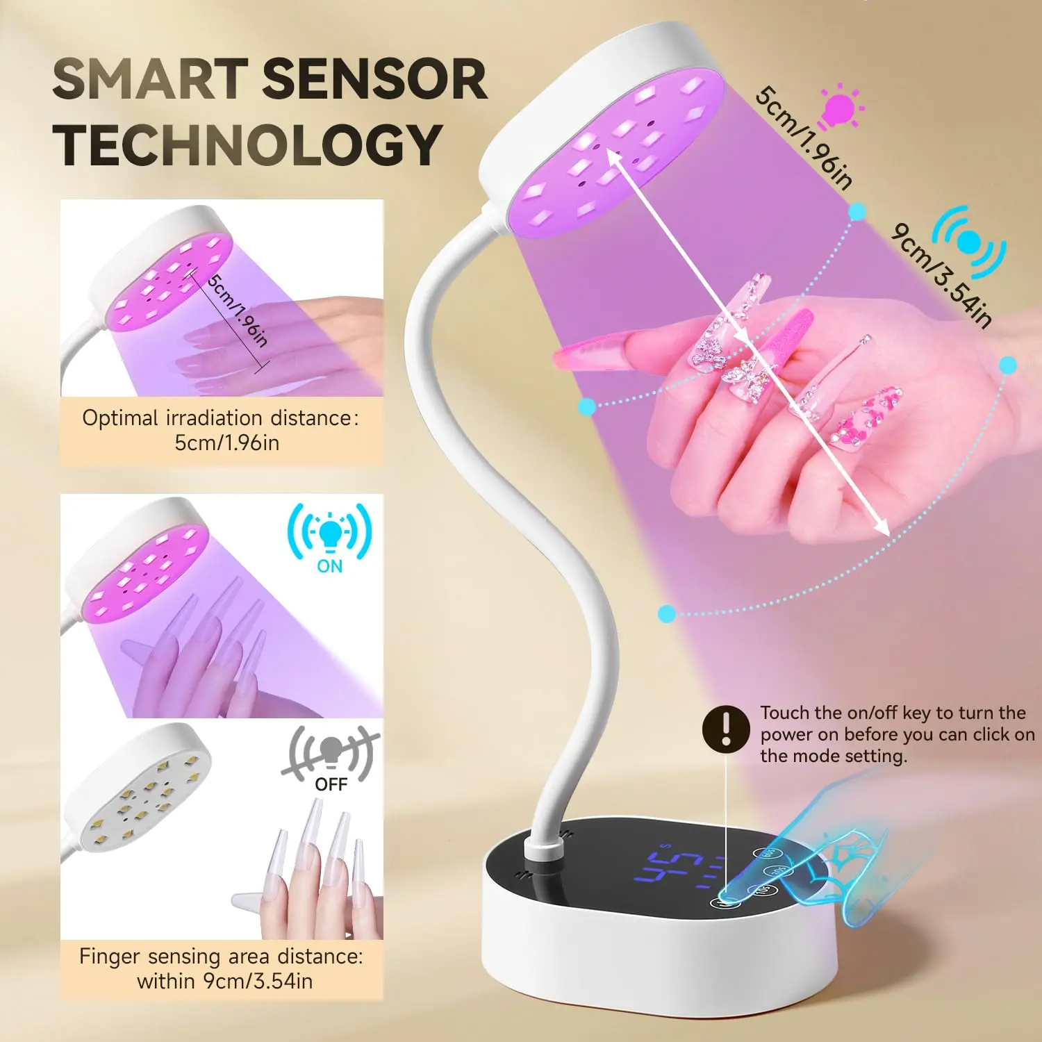 الأشعة فوق البنفسجية مسمار مصباح معقوفة ضوء الأشعة فوق البنفسجية الصغيرة للأظافر هلام 36 واط قابلة للشحن LED السيارات الاستشعار مجفف الأظافر لصالون المنزل DIY الاستخدام #2