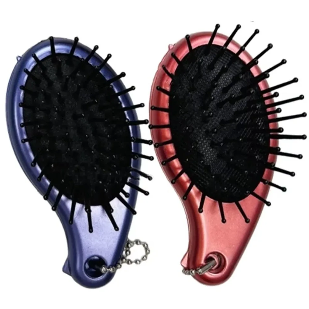 Portable 3-in-1 Foldable Hair Comb Mirror Multifunctional Foldable Air Cushion Comb Massage Comb