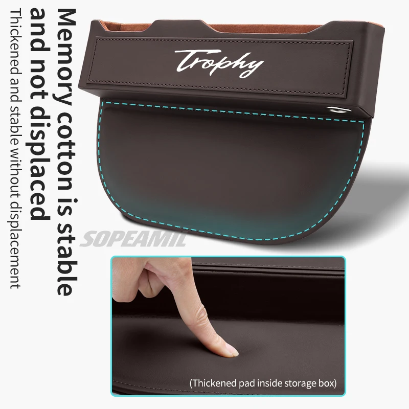 Leather Car Seat Crevice Storage Box Seat Gap Slot Box Organizer For MG ZS HS ES5 MG4 EV EZS ONE MG S5 EV MG3 MG5 MG6 MG7 Trophy
