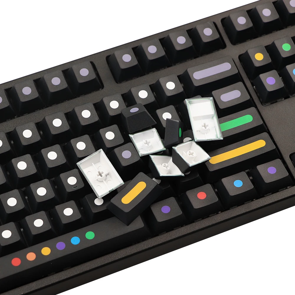 130 Keys/set Dots Keycaps Cherry Profile PBT Key Caps For MX Switch Mechanical Keyboard Dye Sublimation Key Cap iso Keys