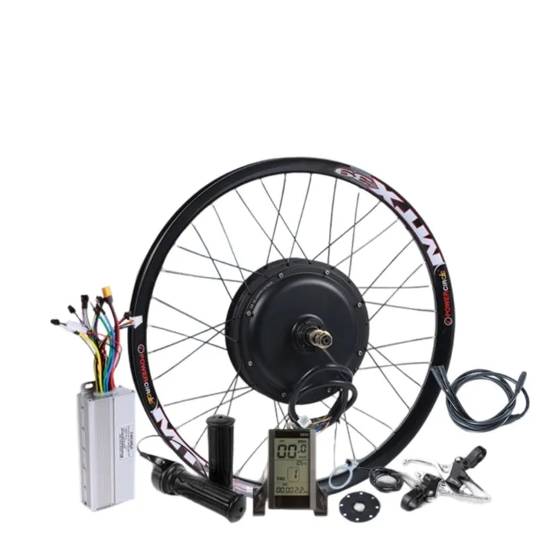 

E-Bike Conversion Kit Rear Hub Motor 1500W 48V 20-29 inch Disc Brake Brushless Gearless Waterproof for Commuting All Weather