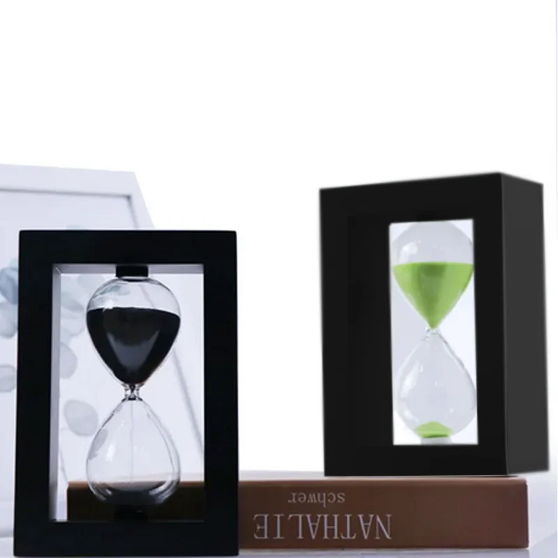 30 Minutes Wooden Hourglass Sand Timer Modern Creative Sand Clock Ornaments Photo Frame Sandglass Birthday Kids Timekeeper Gifts