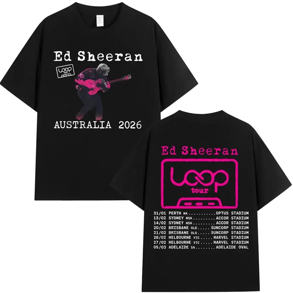 

Ed Sheeran Loop Tour 2026 Global Tour Mercah T-shirts Men Women Fashion Tee Steerwear Hip Hop Loose Unisex Cotton Oversized Top