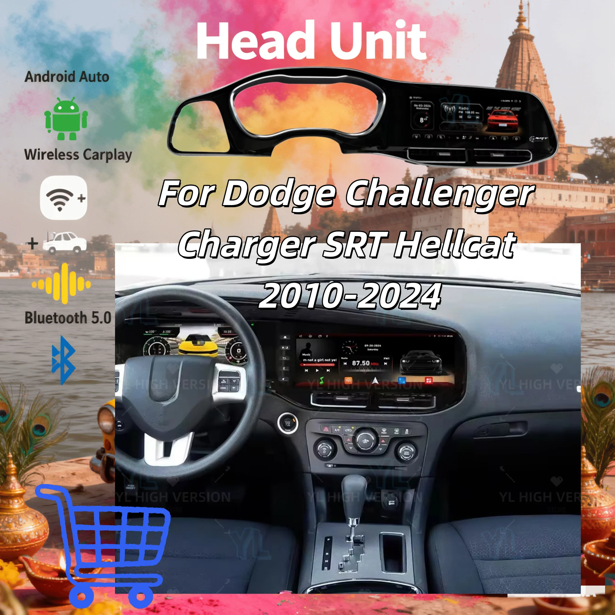 

Автомагнитола Android для Dodge Challenger Charger SRT Hellcat 2010-2024, видеоплеер, мультимедийная система, GPS-навигация, головное устройство, DSP, BT
