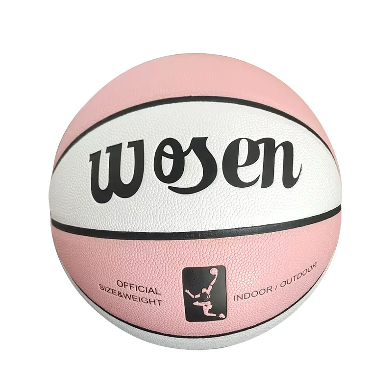 PU レザー バスケットボール 耐摩耗性 滑り止め 屋外用 女の子と男の子用 サイズ 7 ピンクバスケットボール