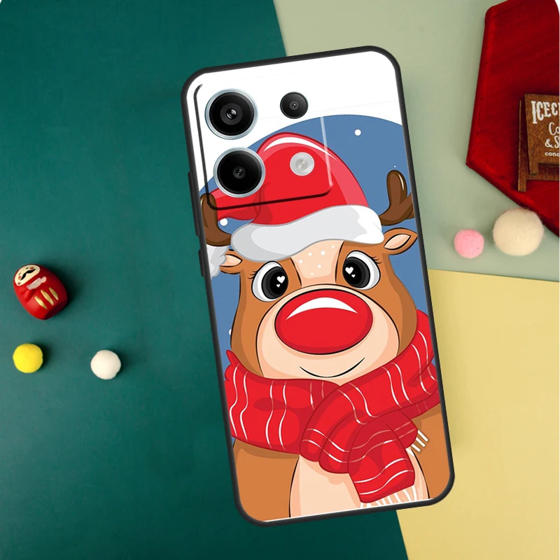 Merry Christmas Reindeer Case For Xiaomi Redmi Note 13 11 8 9 10 12 Pro 12S 11S 10S 9S Redmi 13C 9C 10C 12C Cover