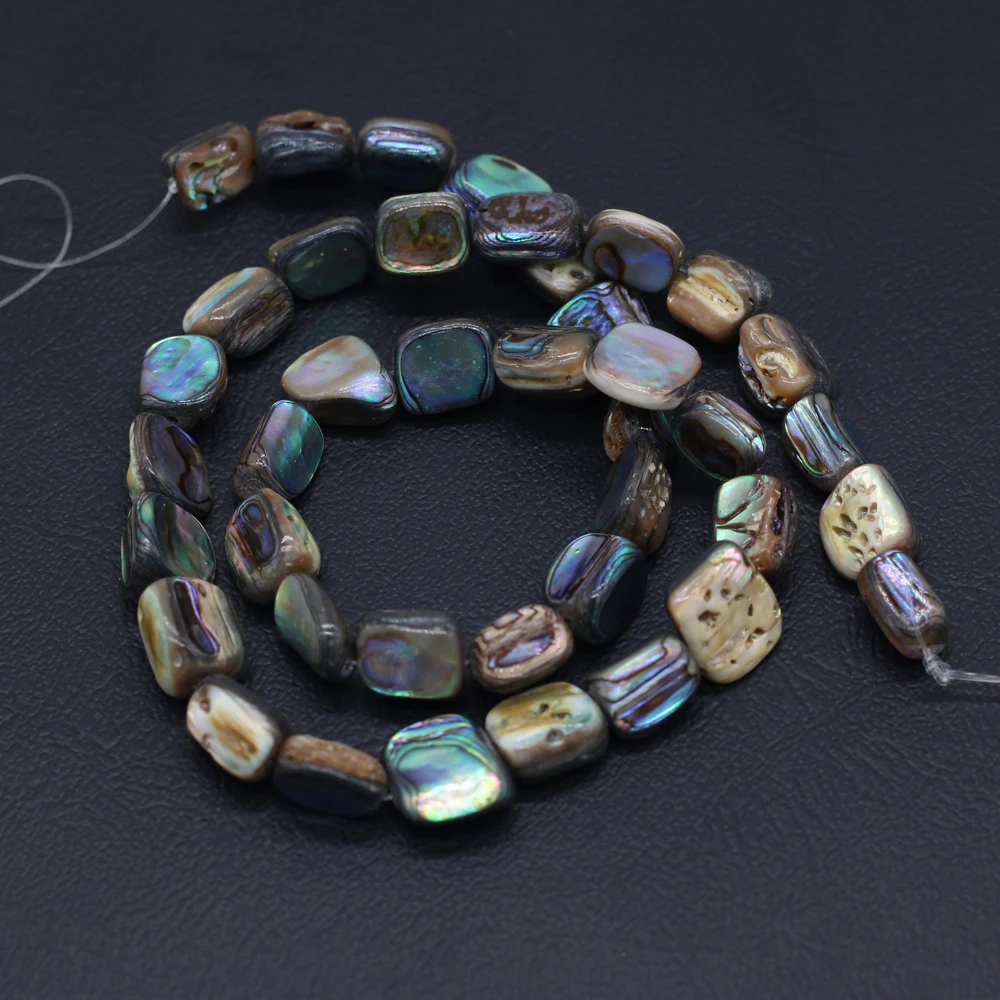 10 Stück Abalone-Muschel-Perlen, unregelmäßige, lose Perlen, 7 x 10 mm, zum Basteln von Schmuck, für DIY-Halsketten, Armbänder und Ohrringe. – Detail 1