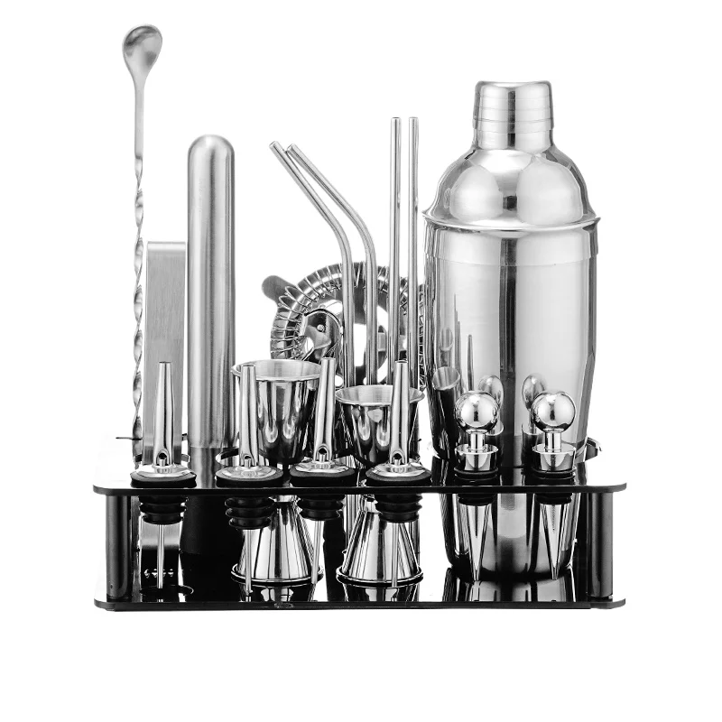 

*Bartender Set Glass Milk Tea Shop Snow Cup Hand Crank Pot 304 Stainless Steel Cocktail Bartending Tool
