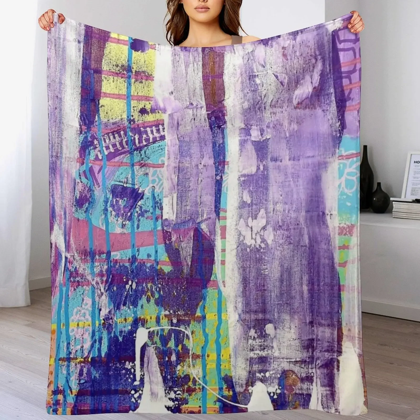 

Lavender Forest Throw Blanket Luxury Designer Picnic Blankets