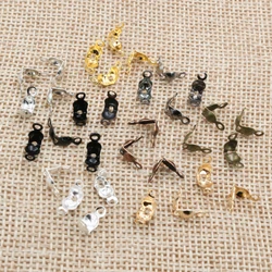 200pcs Connector Clasp Fitting 4*7mm Ball Chain Calotte End Crimps Beads Connector Components For DIY Jewelry Making Supplies