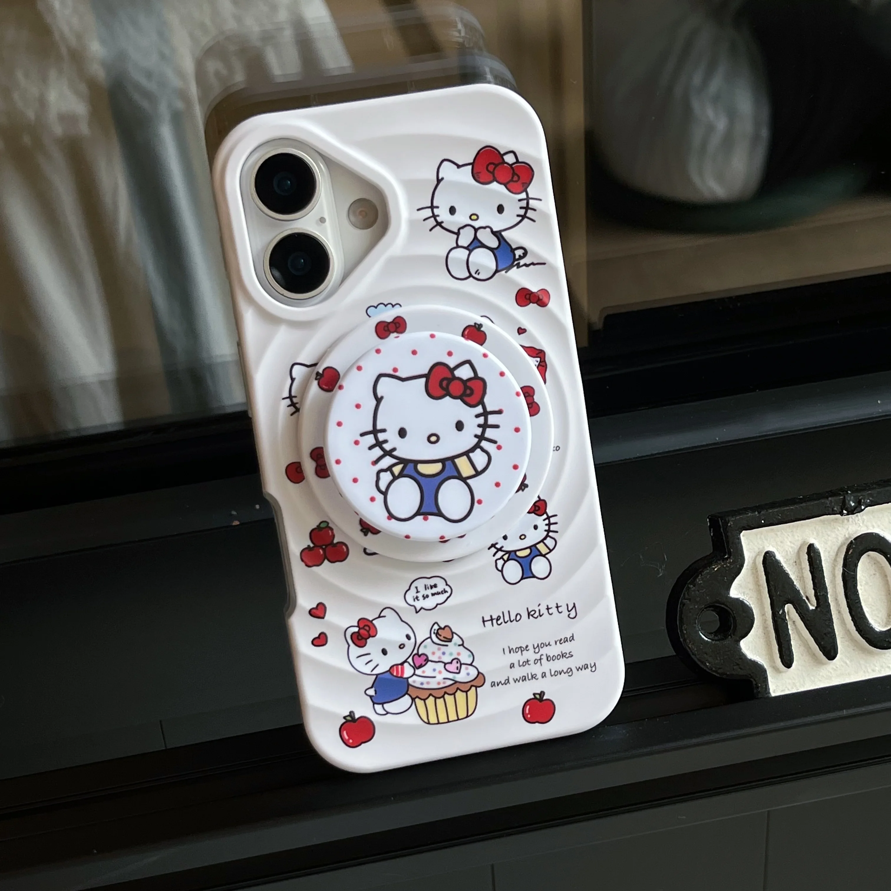 

Magnetic With Holder Style Cute Cartoon For Hello kitty Sanrio Anti-slip Fall-proof Phone Case For IPhone 13 14 15 16 Pro Max