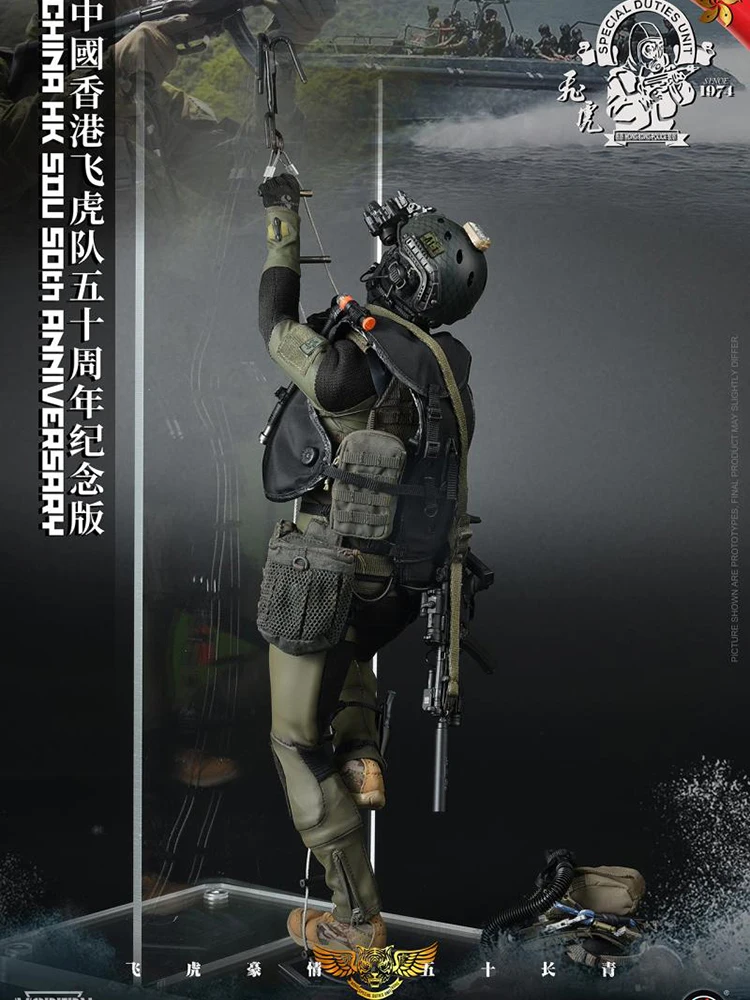 Soldierstory SS137 1/6 CHINA HK SDU 50TH Anniversary Militaire Man Action Figure Transparante Display Stand Ornament 12 "Mannen speelgoed