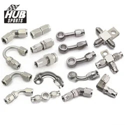 HUB sports 1PC AN3 Stainless Steel Straight/ 45/ 90/ 180 Degree Brake Swivel Hose Ends Fittings For Car Auto Motorcycle EPSCGPJ