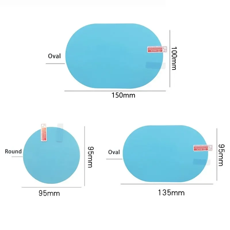 Película para espelho retrovisor de carro, película transparente à prova de chuva para janela lateral, 2 peças, anti neblina, película protetora, adesivo, acessórios para carro