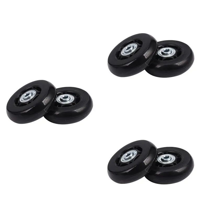 

6 Set Luggage Suitcase Replacement Wheels Axles Rubber Deluxe Repair OD 64Mm New
