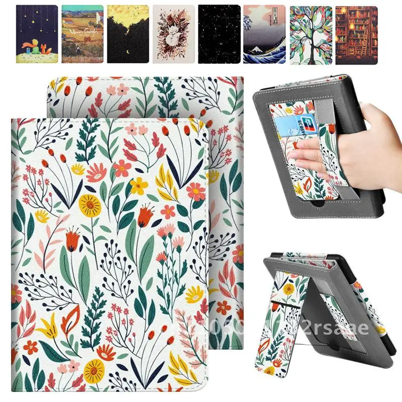 

Kindle Paperwhite 6/5 Ручная подставка Защитный чехол Чехол из искусственной кожи с рисунком маслом для молодежной версии 11/12