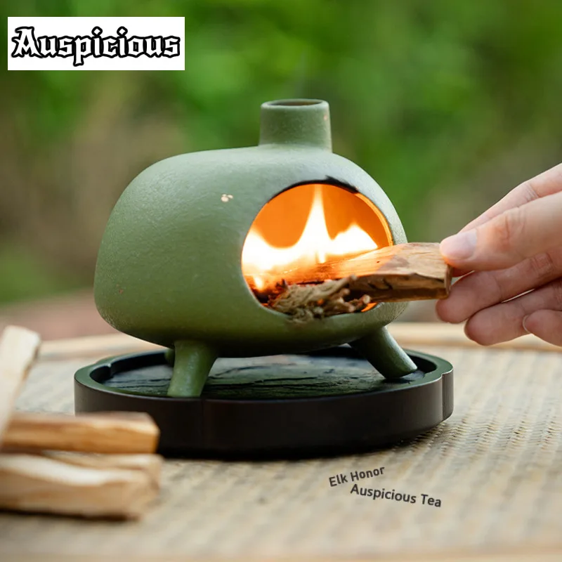Green Orange Sprinkle Gold Incense Holder Mist Smoking Steamers Incense Burners Meditation Censer Chinese Tea Set Ornaments Gift