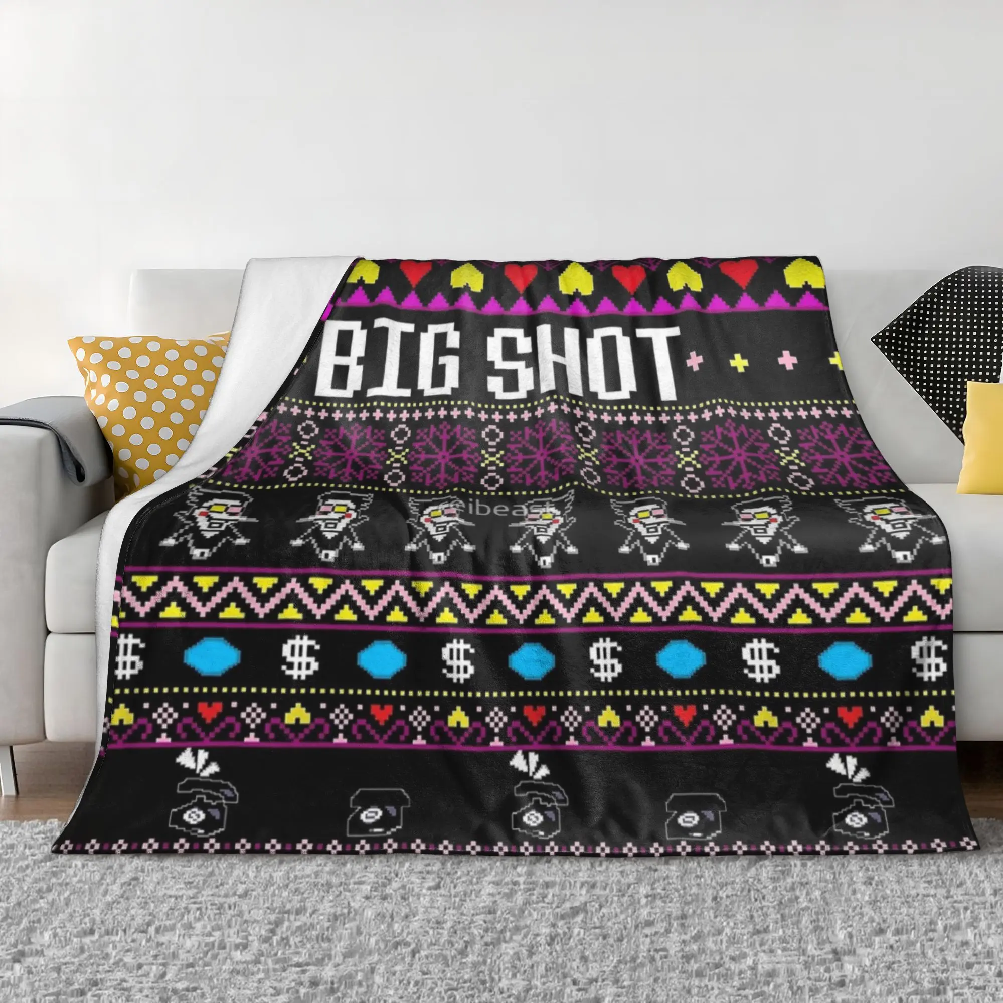 

Одеяла Spamton BIG SHOT Kromer Krismas, бархатное украшение, Deltarune, портативное теплое одеяло, диван, офисное плюшевое тонкое одеяло