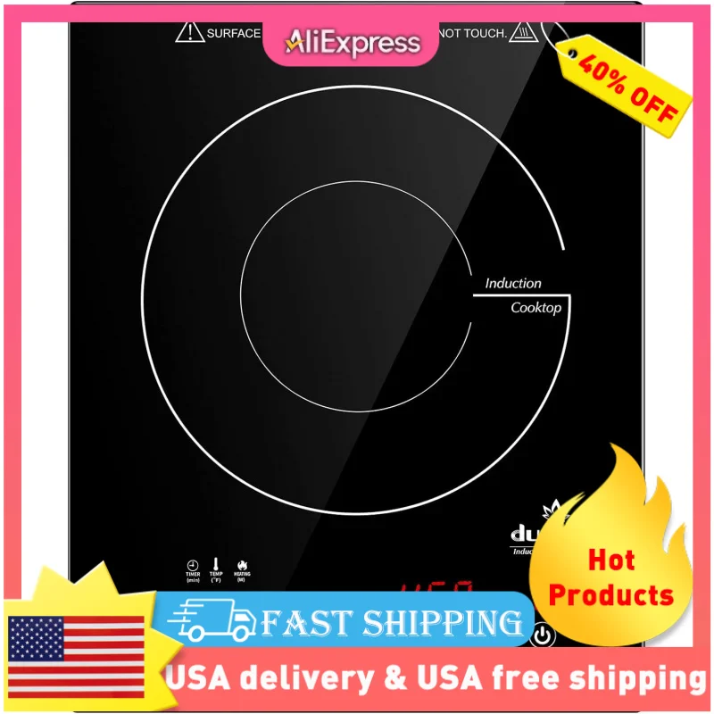 

Duxtop Built-in Induction Cooktop, Portable Countertop Burner, Sensor Touch Induction Burner,Safety Lock, 1800W BT-200T1/8600BI