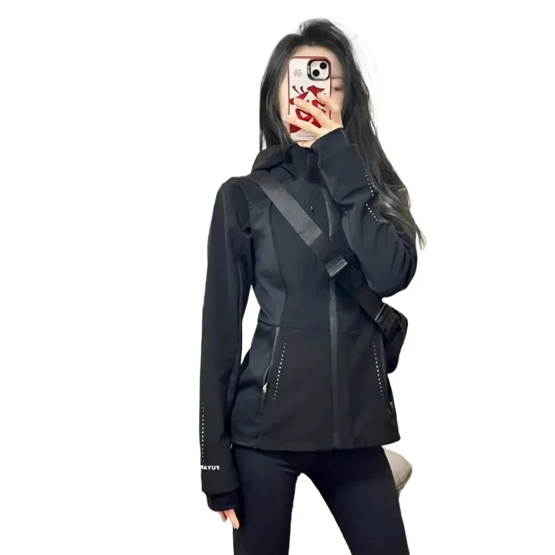 

Black Waist Stormtrooper Coat for Women 2025 Spring and Autumn New Retro Slim-fit Three-in-one Mountaineering Clothing Original