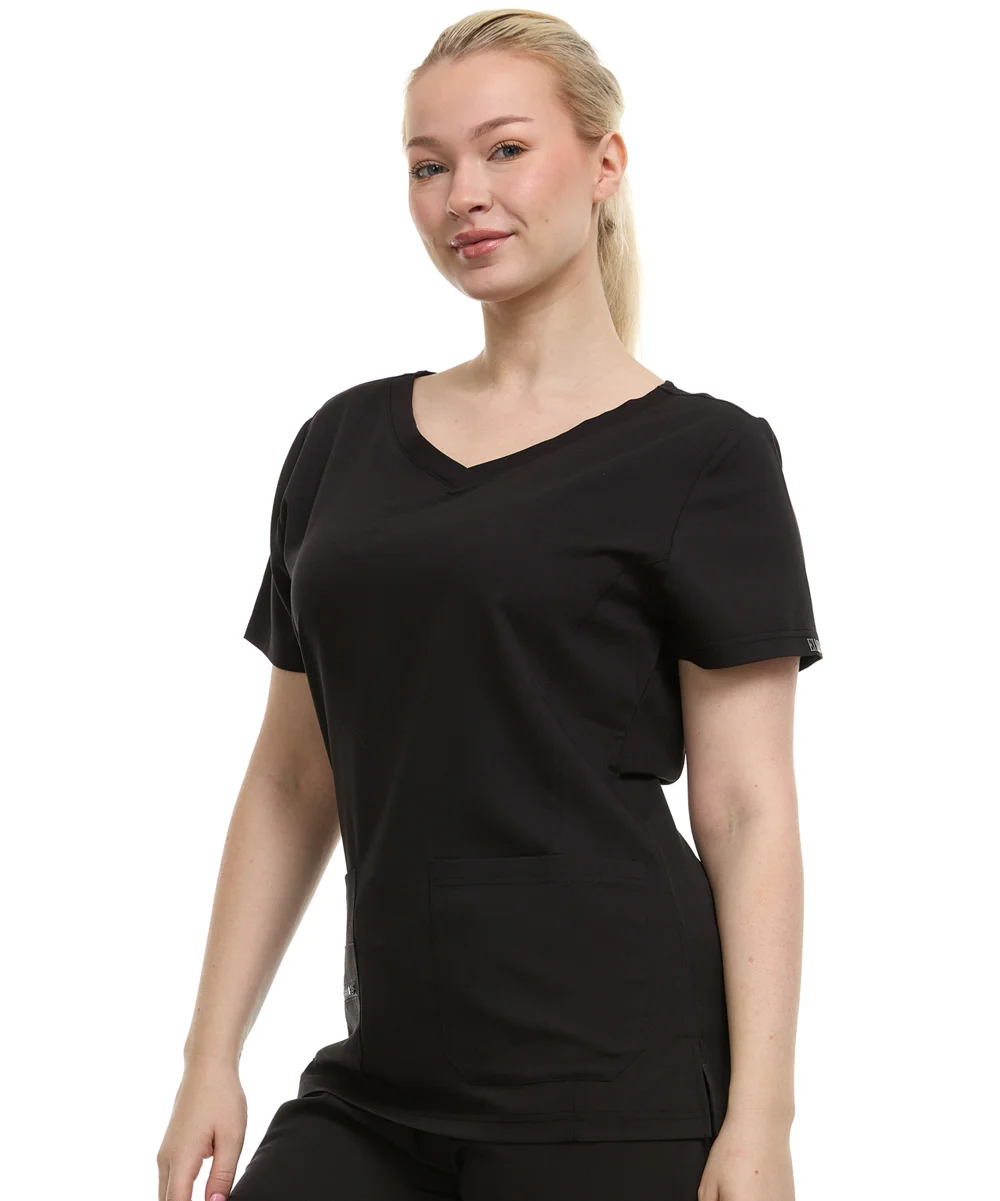 HEAL+WEAR Women Scrubs Top V-Neck Short Sleeve With Pockets