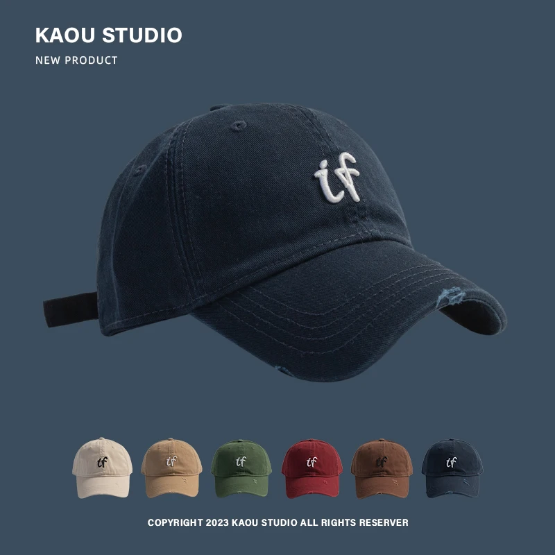 

Men's Simplicity Casual Peaked Cap Retro Soft Top Sun Hat Female Korean Style Baseball Cap