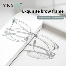 VICKY Classic Personalized Rectangle Blue Light Blocking Reading Glasses Women IP Vacuum Electroplated Men Prescription 71043