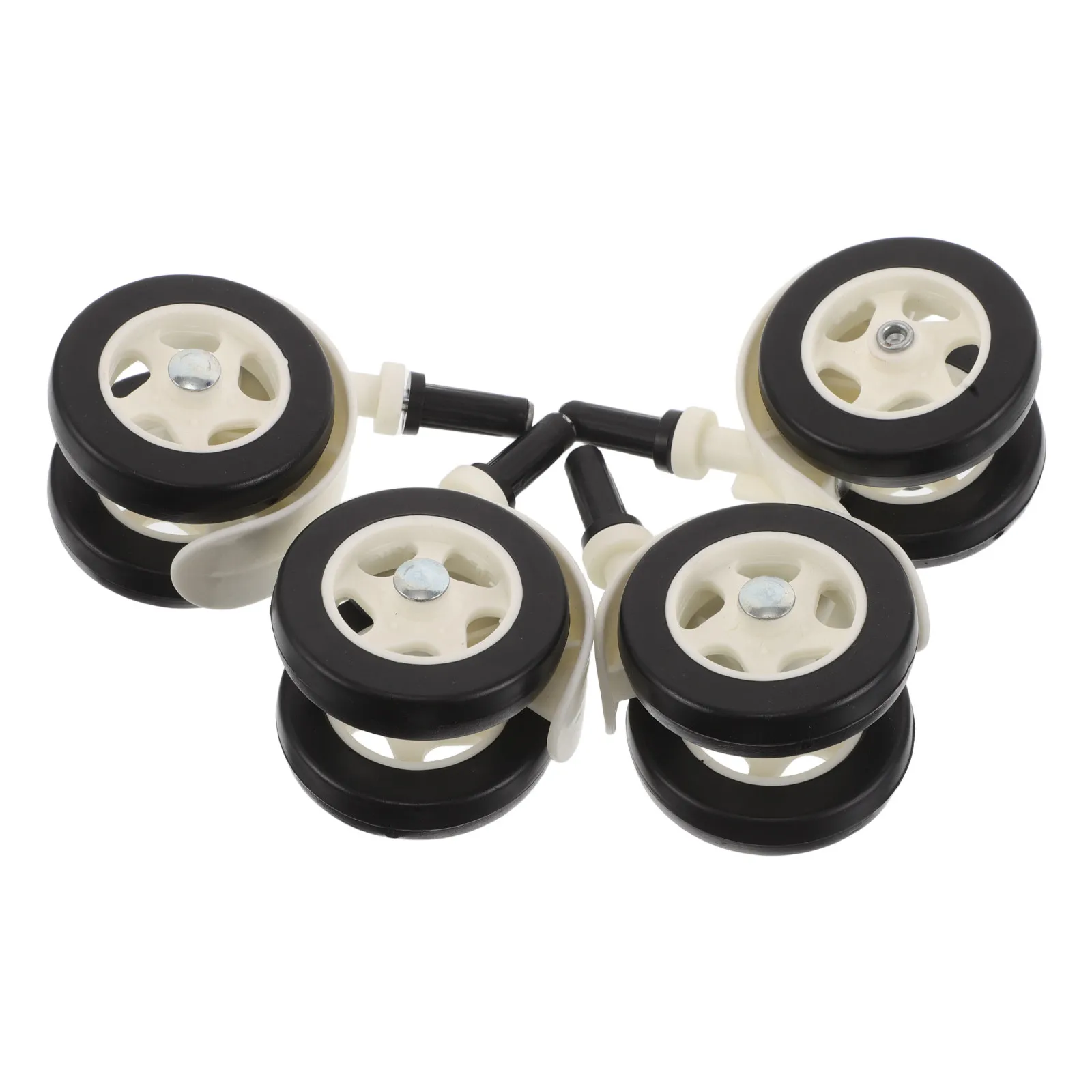 4Pcs Baby Walker Wheels Silent Double Swivel Caster Plastic Replacement Parts Smooth Noisefree Mobility for Indoor Use