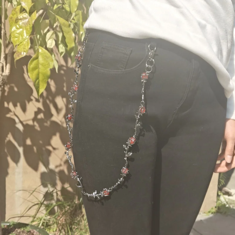 Valentine's Day Gift Bramble Rose Pants Chain Symbol Of Love Light luxury Goods Body One's Waist Accessories Dark Punk Style