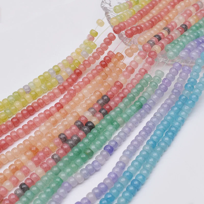 4x6mm 100pcs/lot Mixed-color Broken Flower Cracks Abacus Wheel Shape Glass Beads for Jewelry Making DIY Bracelet necklace - Image 6