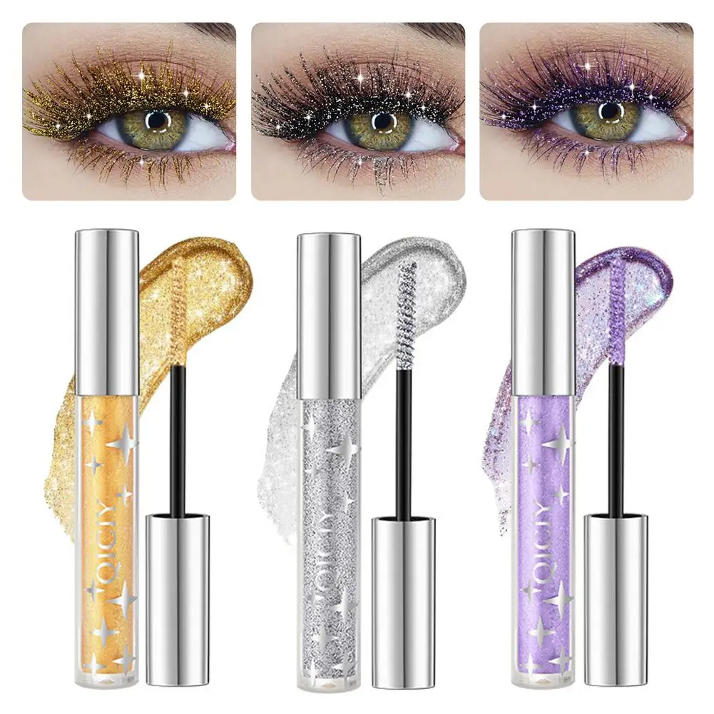 Diamond Mascara Glanzende Galaxy Pailletten Glitter Lash Mascara Wimpers Waterdicht Snel Droog Curling Dikke Mascara Shimmer Make-up