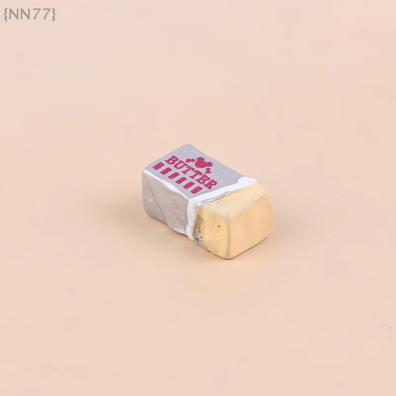 Conjunto criativo de comida para dramatização, 6 peças, mini manteiga e pão realistas para brincar de cozinha e estilo de cena de casa de bonecas