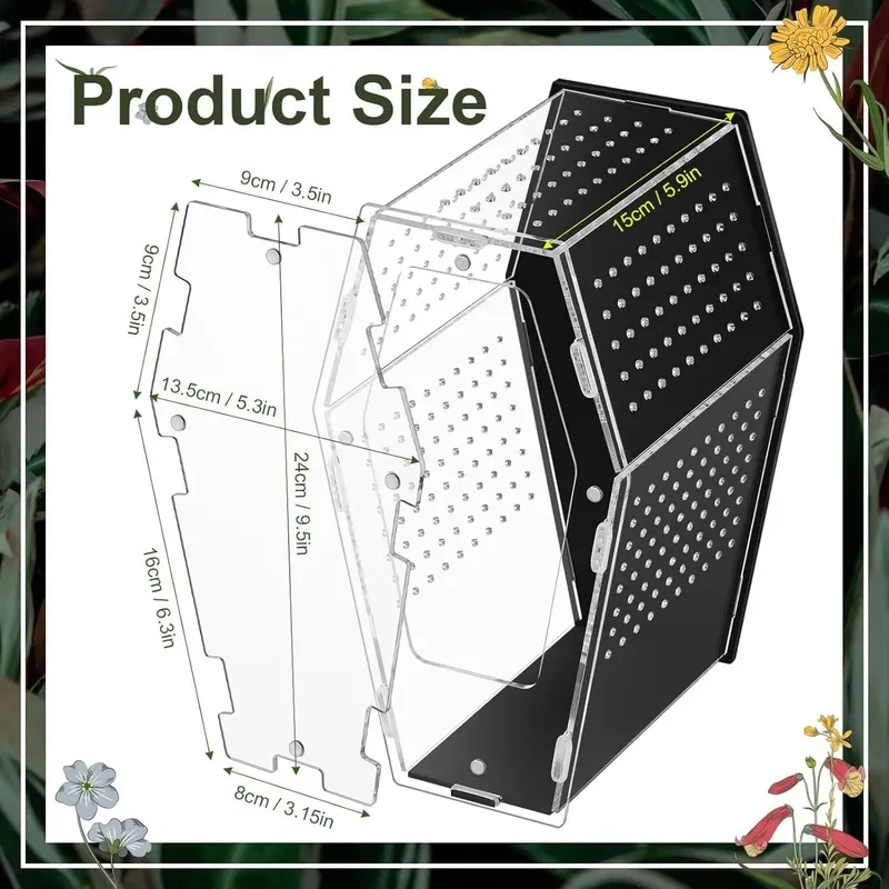 Acrylic Lightweight Durable Eco-Friendly Reptile Breeding Terrarium for Spider Lizard Gecko with High Transparency and