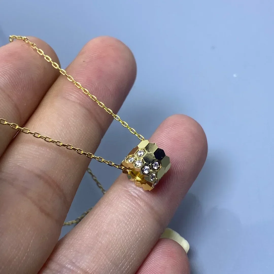 

Лидер продаж, высокое качество, серебряные ювелирные изделия, модные изысканные сотовые дизайны, инкрустированные цирконом, ожерелье, женские ювелирные изделия, подарок, бесплатная доставка